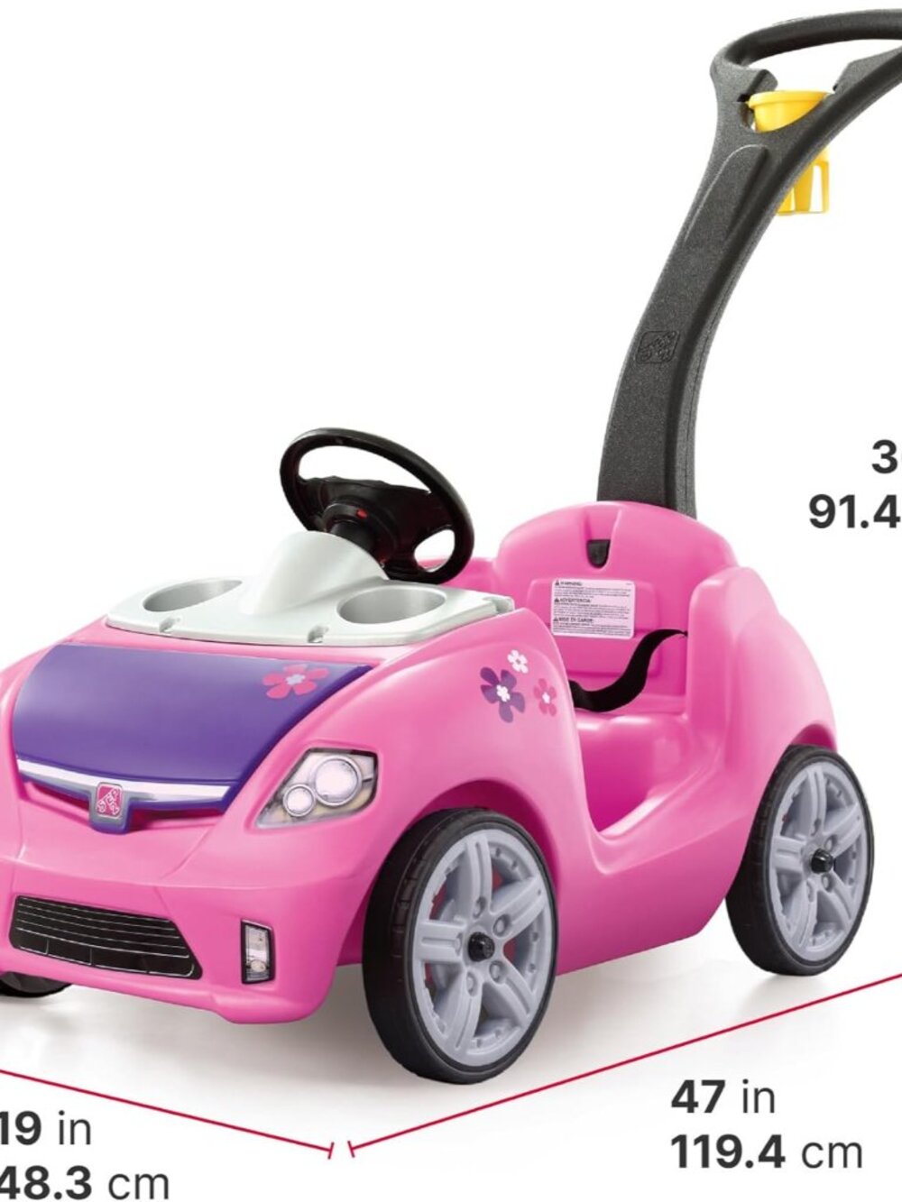 Whisper Ride II Kids Push Cars, Ride On Car, Seat Belt, Horn, Toddlers Ages 1.5 - Picture 3 of 9